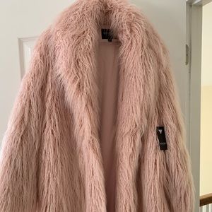 guess serenity faux fur coat